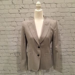 Max Mara Women's Gray Suit Jacket - Windowpane Pattern - Size: (8)  *Like New*